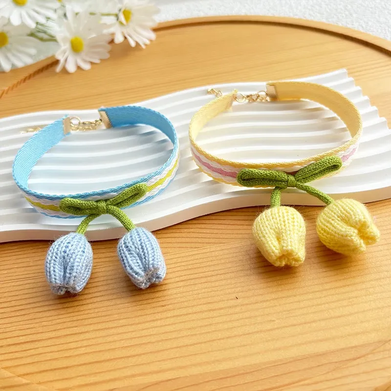 Cute Knit Tulip Pet Collar