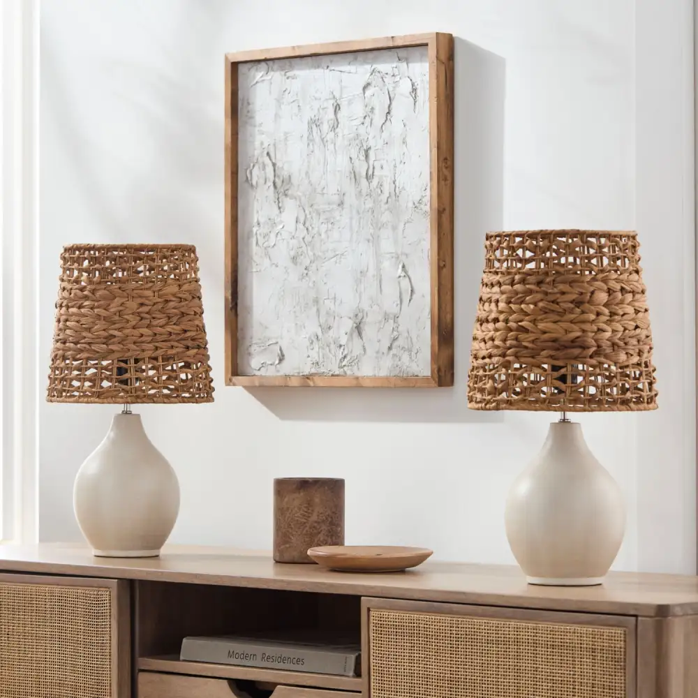 Braided Seagrass Ceramic Table Lamps