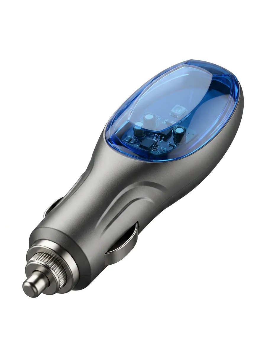 Car Fuel Saver Plug-In Accessory Featuring Transparent Housing Printed Detail