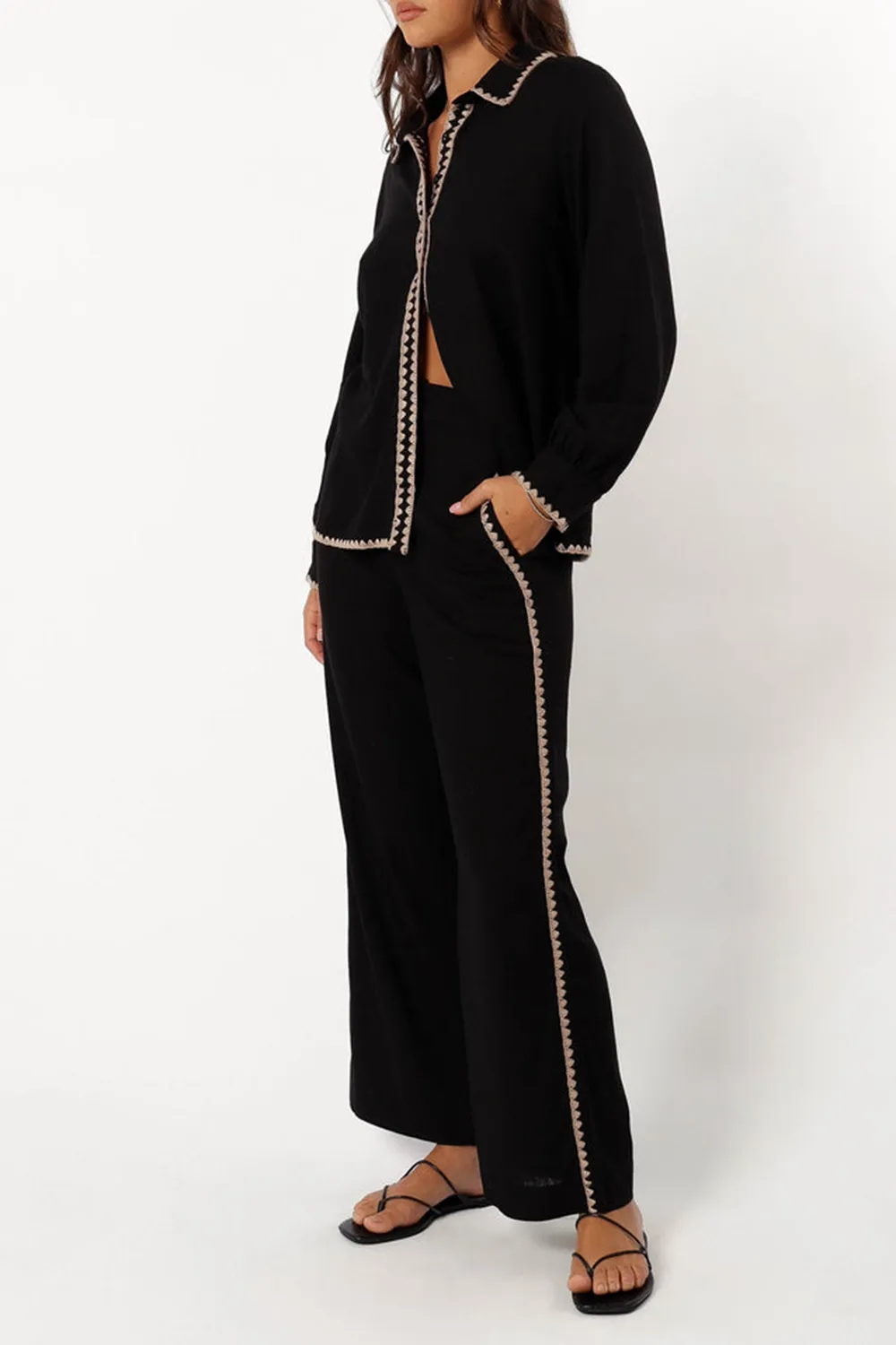BLACK LACE PANTS