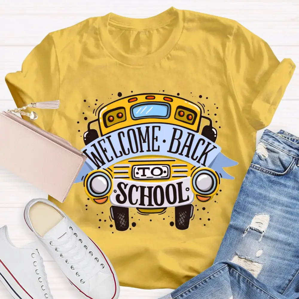 Welcome Back To School Yellow Car T-Shirt