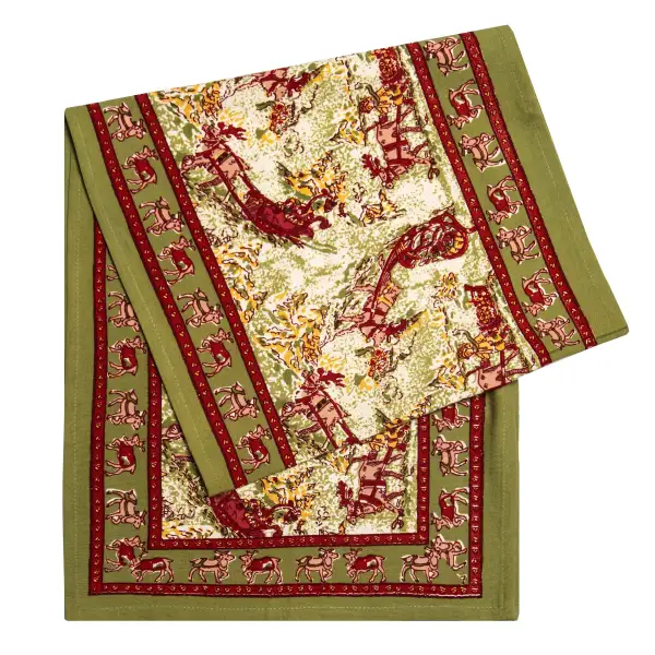 Winter Reindeer Scene Table Runner