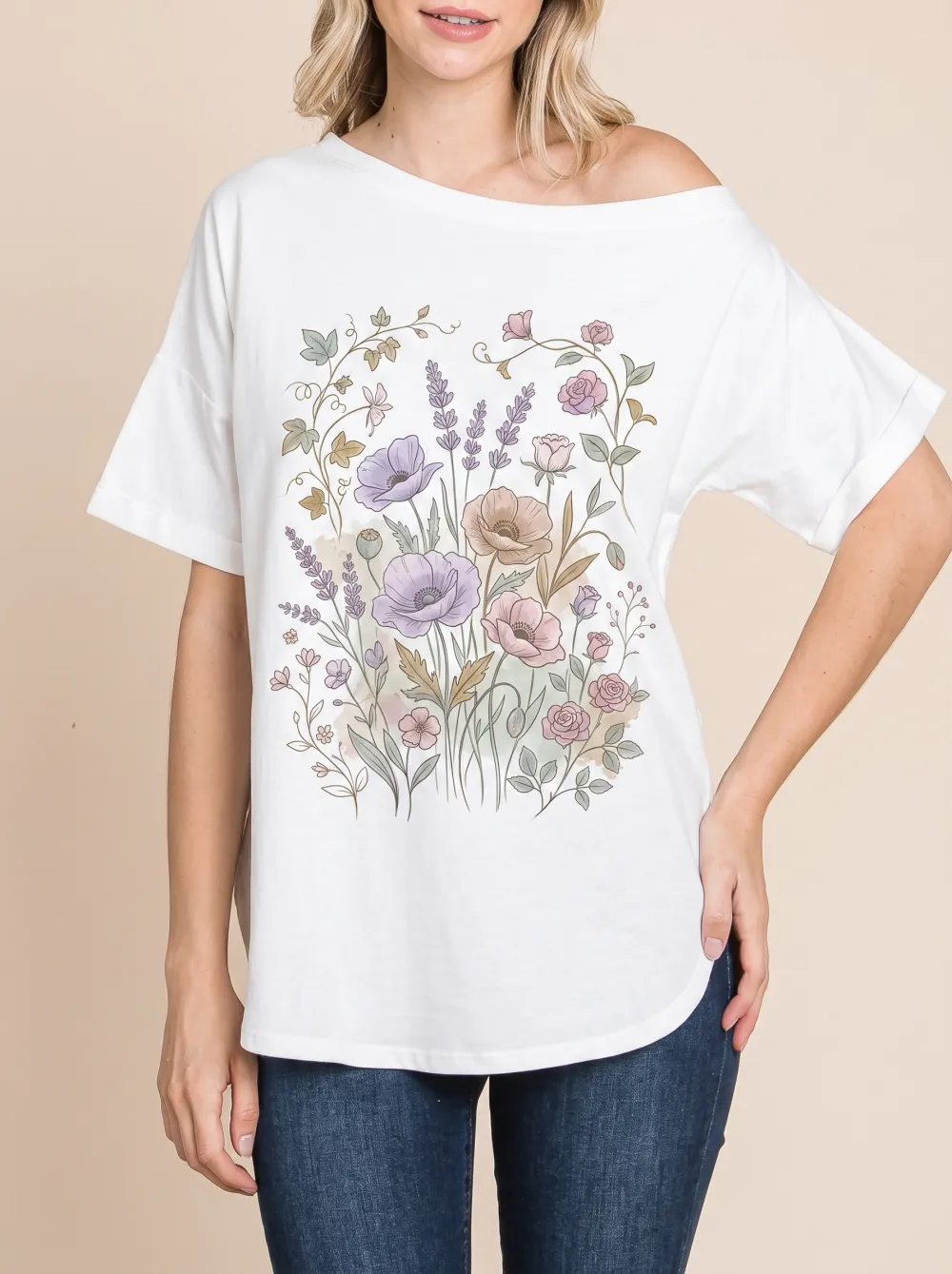 Women's Botanical Garden Floral Printed T-shirt
