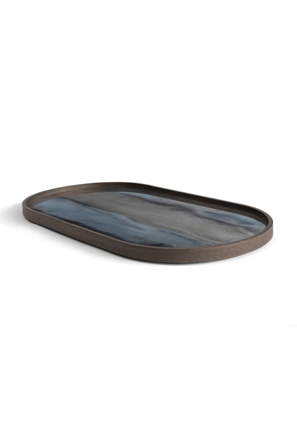 Oblong Hand-Painted Glass Tray