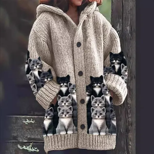 Hooded Knit Cardigan