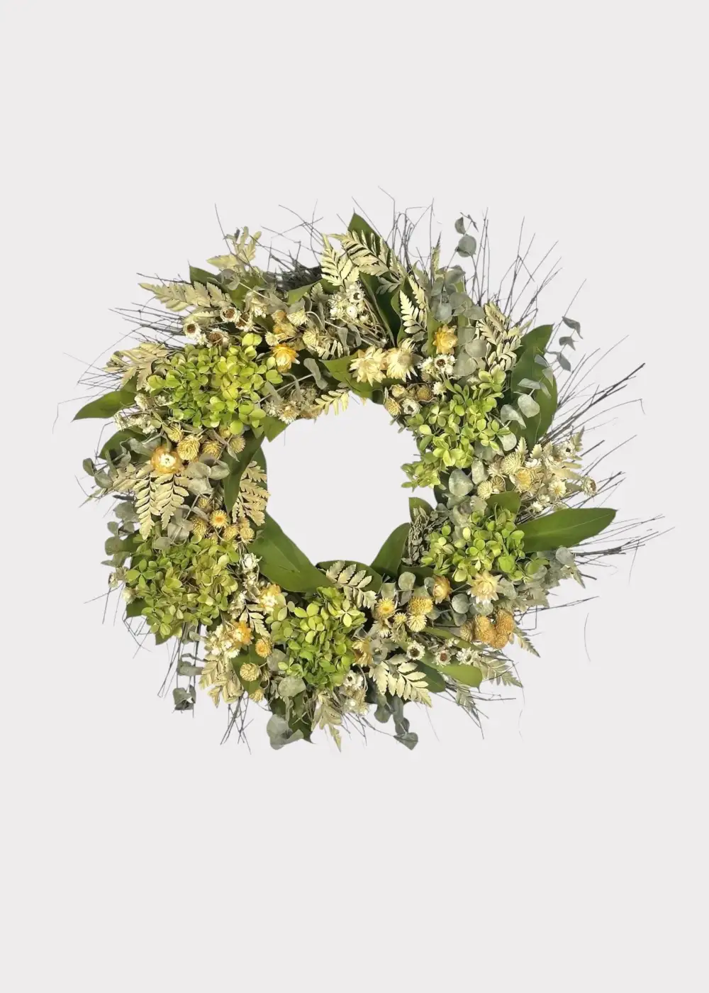 Dried Hydrangea Eucalyptus Wreath