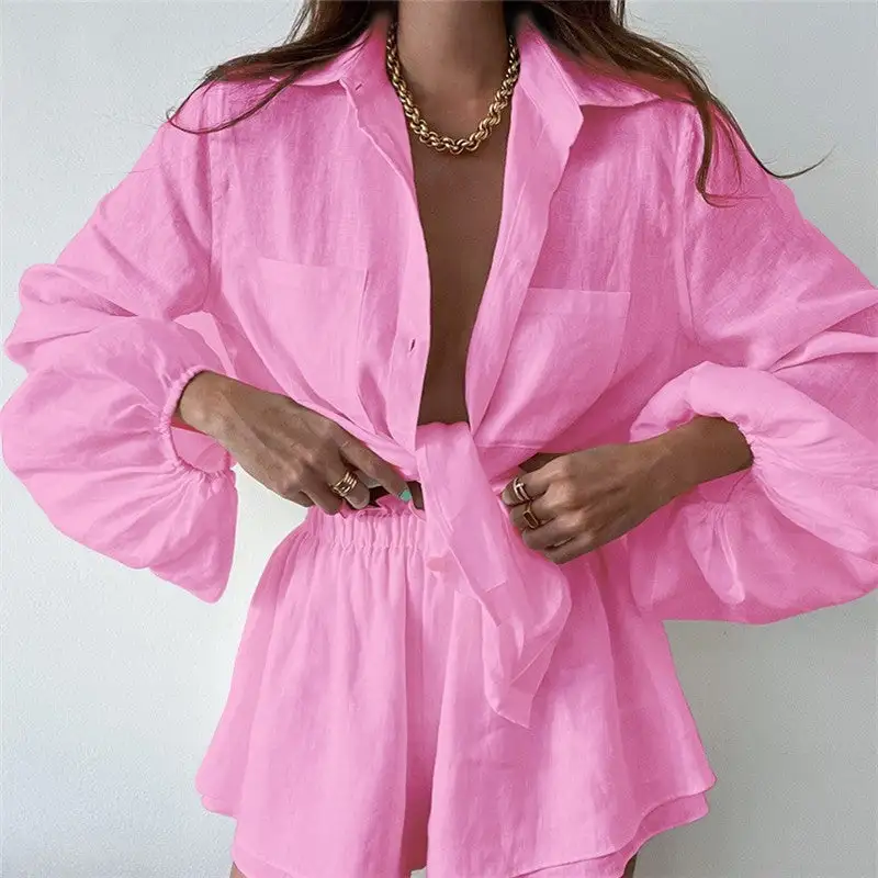 Ruffle Hem Top Shorts Set