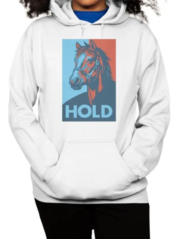 Propaganda Style Horse Graphic Hoodie