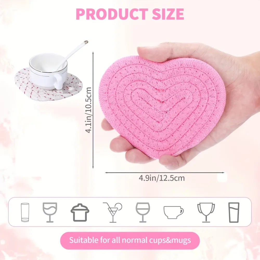 Heart-Shaped Coaster Set