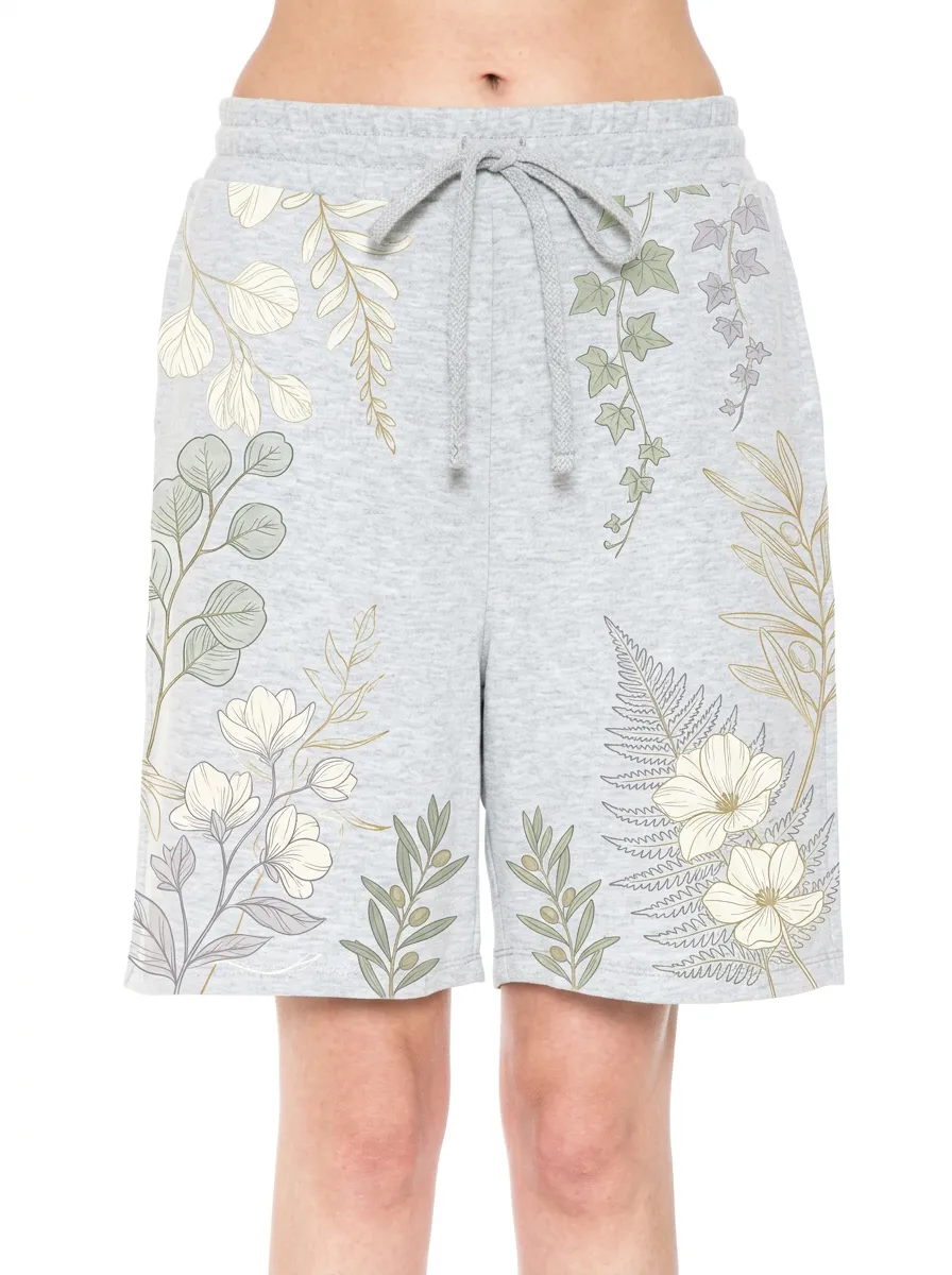 Women's Botanical Nature Lover Floral Leaf Printed Shorts