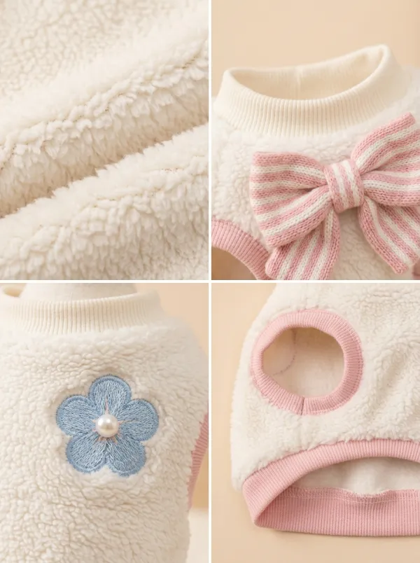 Floral Embroidered Printed Pet Vest
