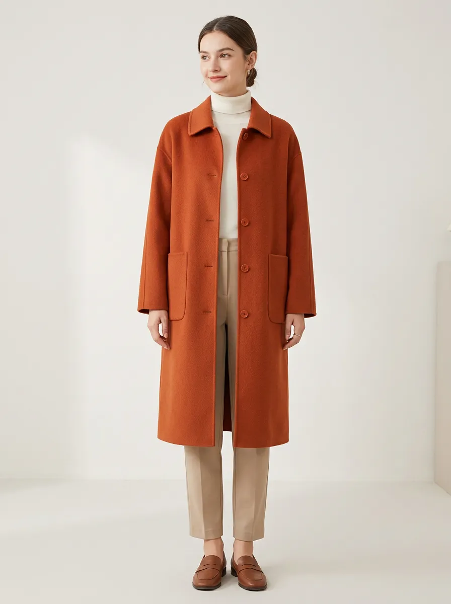 Tailored Wool-Blend Outerwear Coat