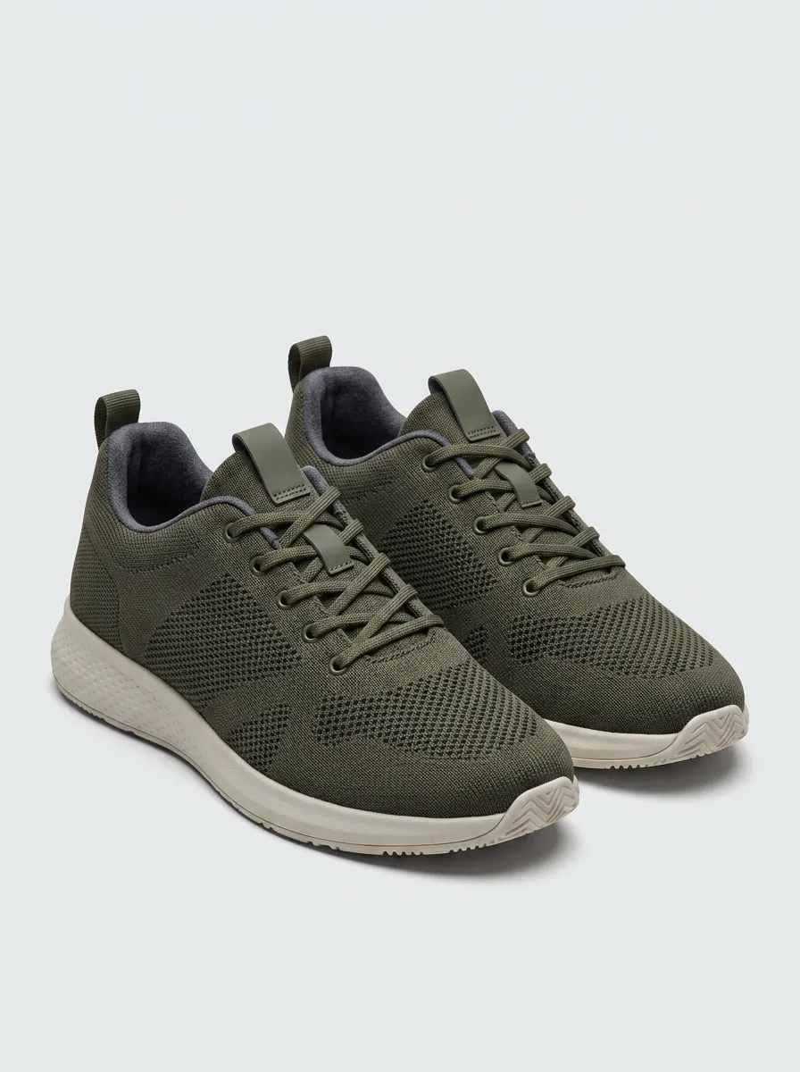 Men's Olive Green Knit Sneaker 