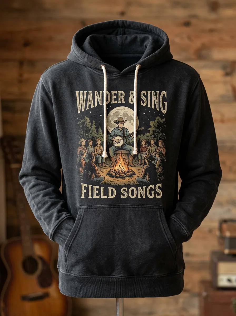 Banjo Campfire Unisex Country Music Pullover Hoodie