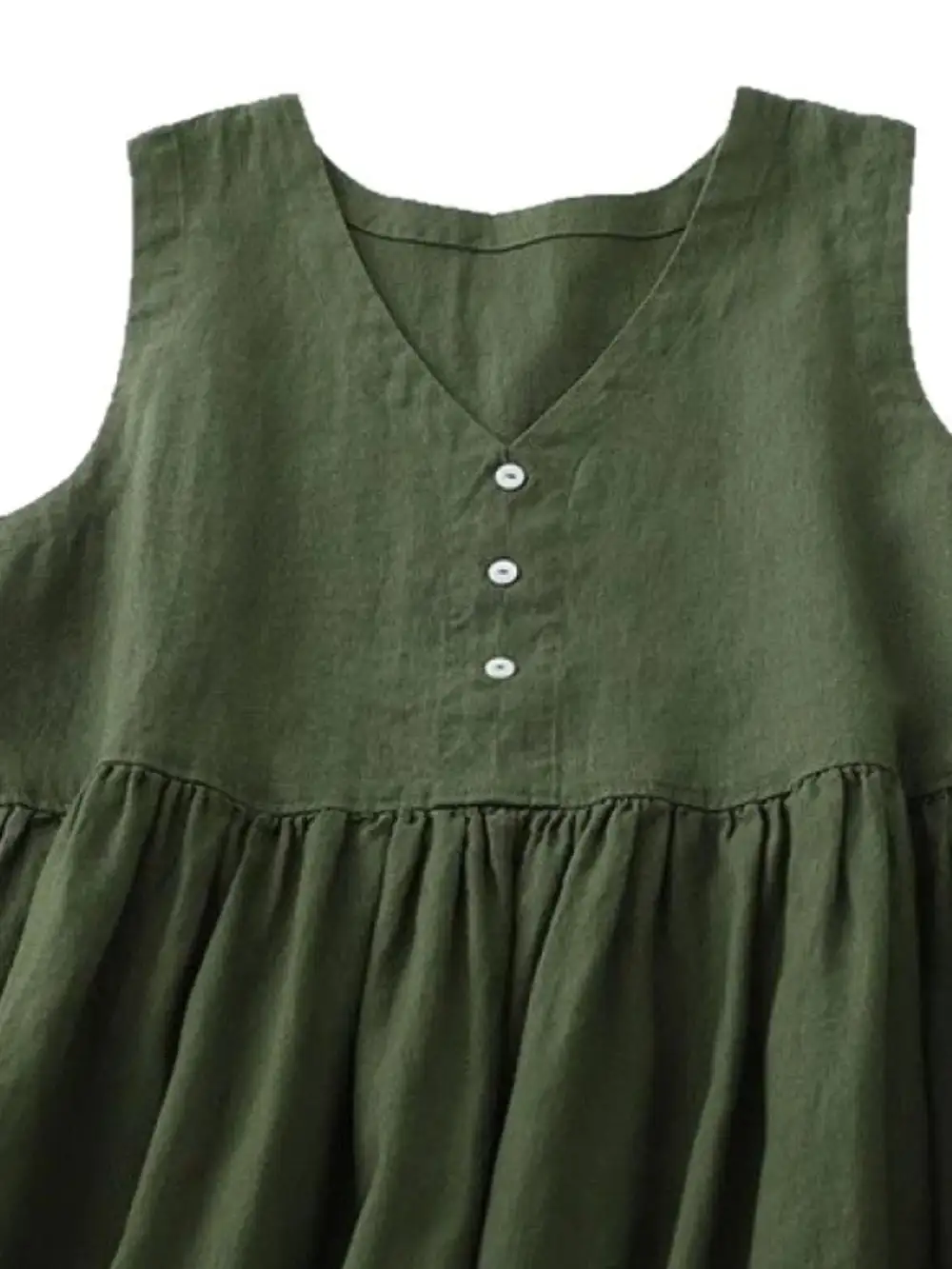 Elegant V Neck Sleeveless Midi Dress