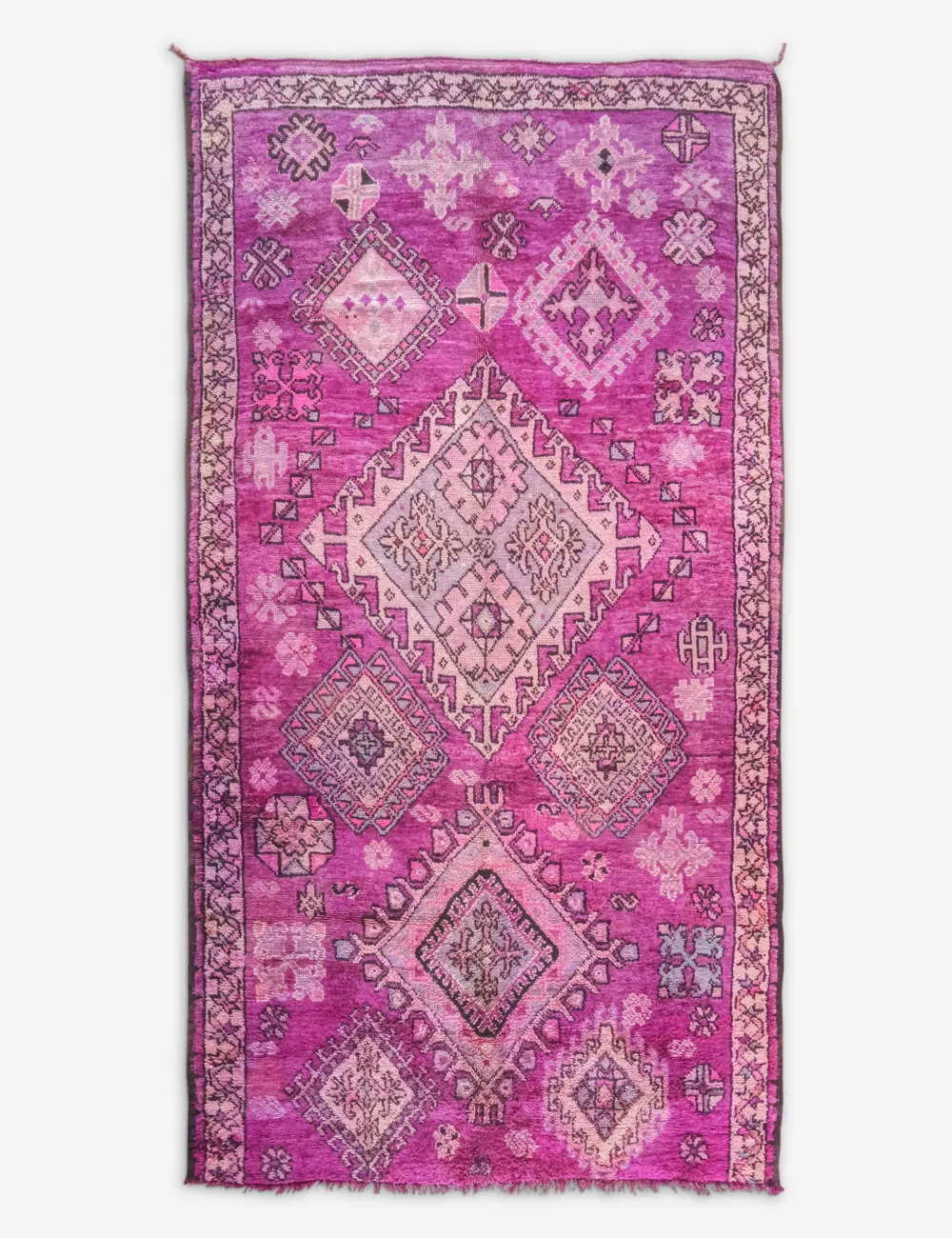 Striking Rich Moroccan Inspired Hand Knotted Wool Area Rug