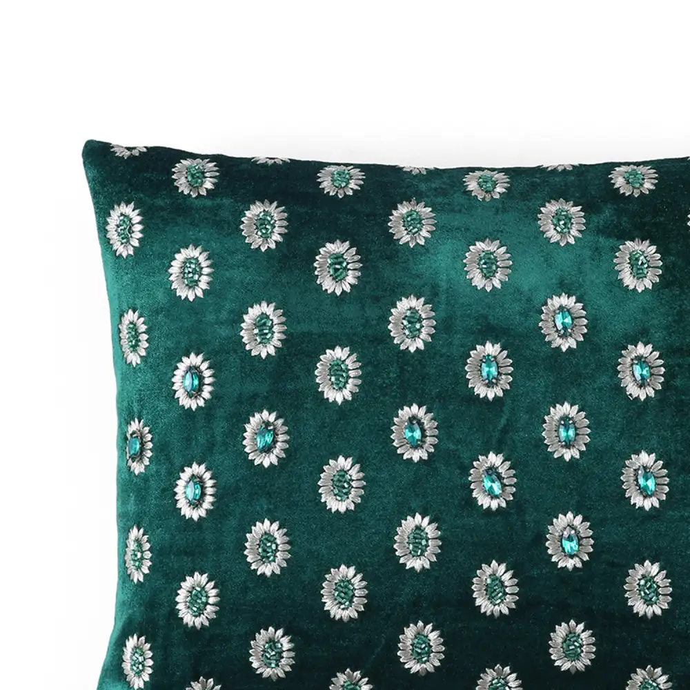 Emerald Accent Rectangular Cushion Cover
