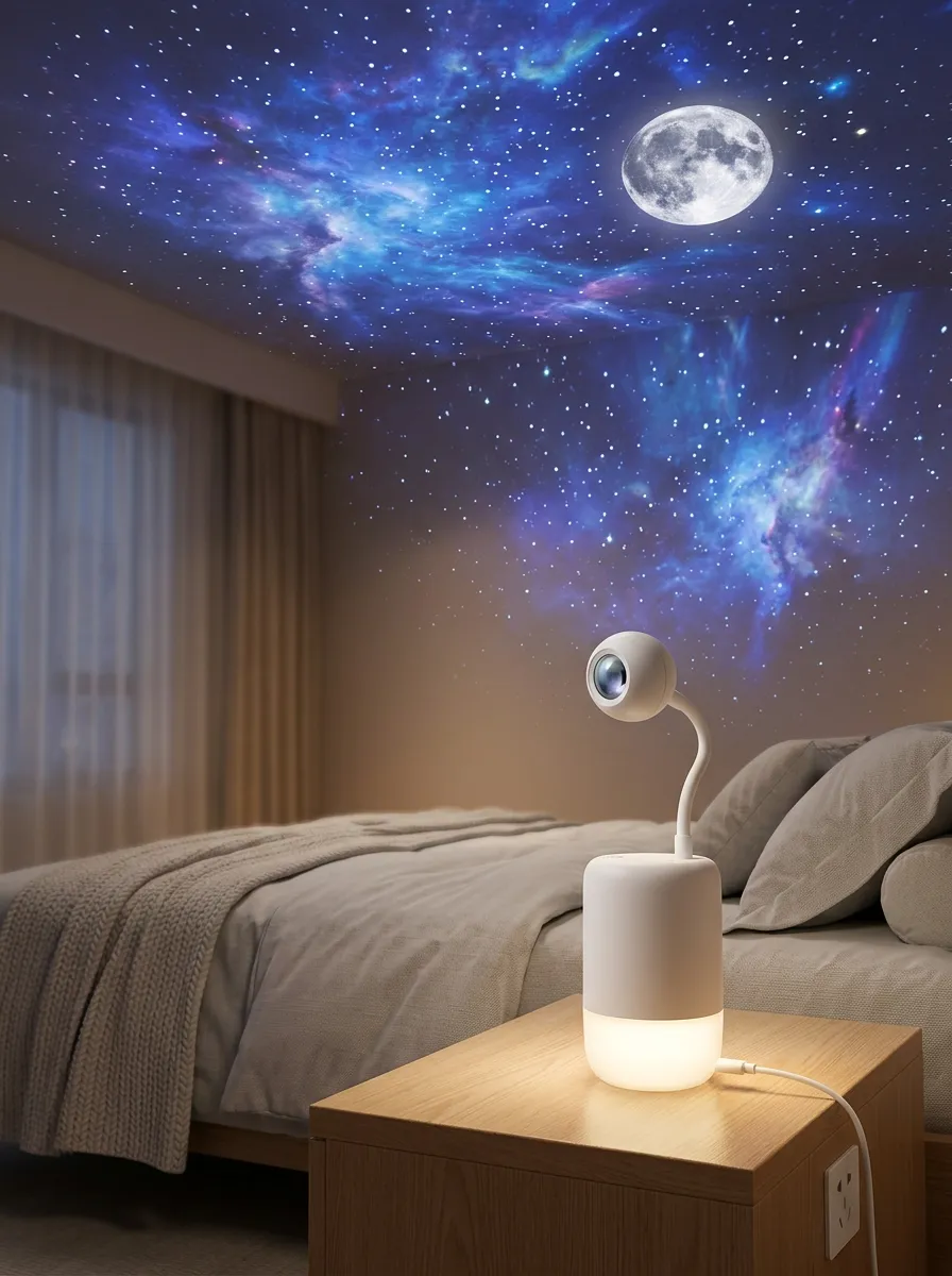 Cosmic Galaxy Moon Projector Night Light