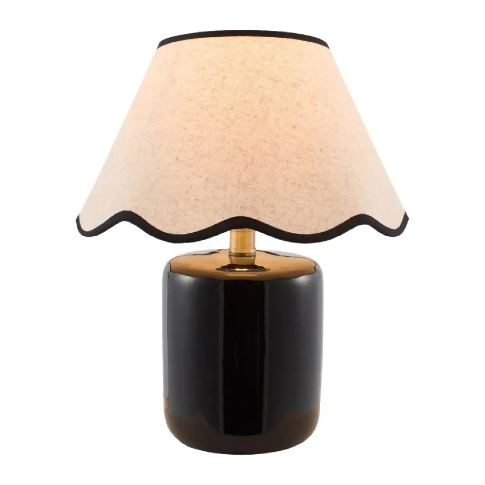 Scalloped Linen Ceramic Table Lamp
