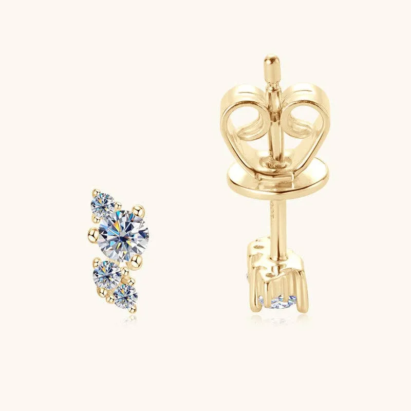 Sculptural Crystal-Look Stud Earrings