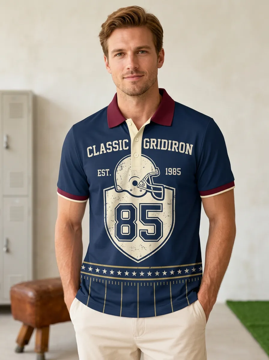 Men's Sideline Gridiron Helmet Polo Shirt