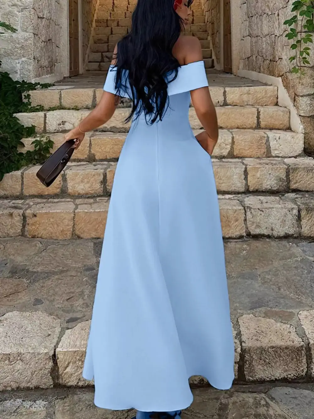 Off Shoulder A Line Maxi Dress