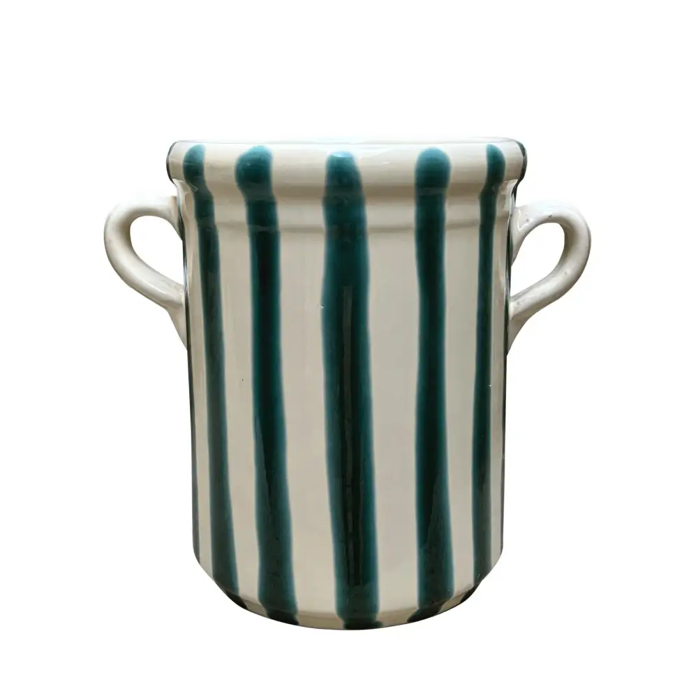 Hand-Painted Coastal-Inspired Ceramic Wine Cooler