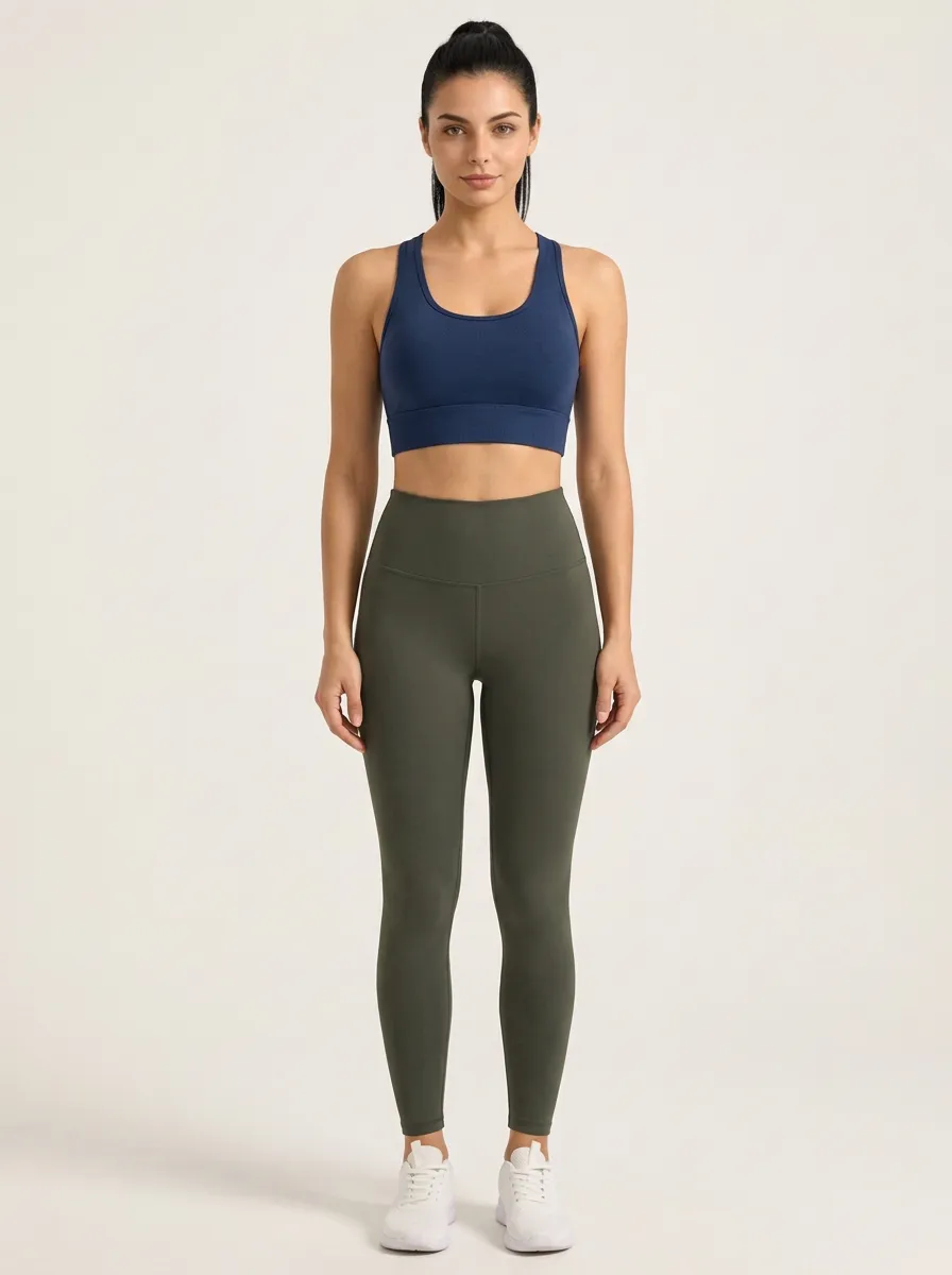 Women's Mesh Panel Printed Cross Strap Yoga Bra