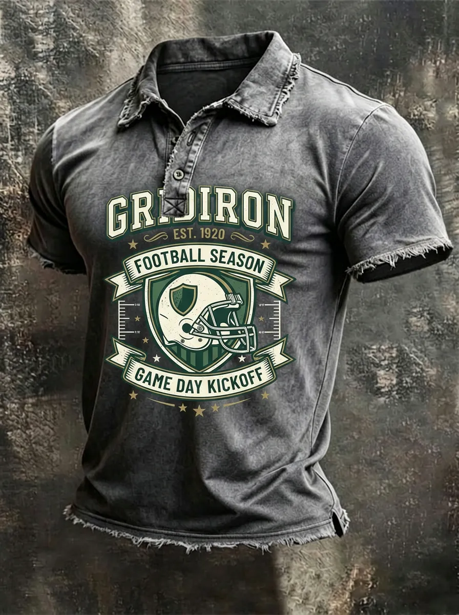 Football Gridiron Helmet Graphic Polo Shirt