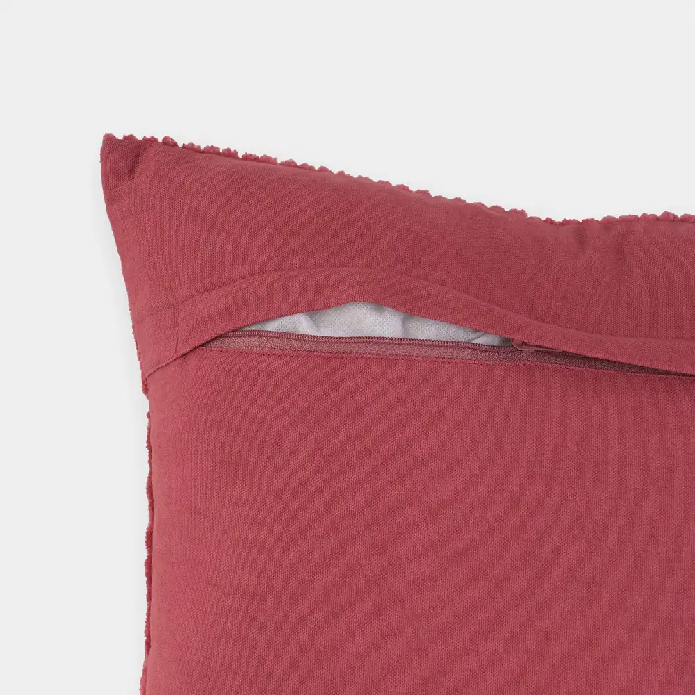 Red Textured Square Cushion Cover