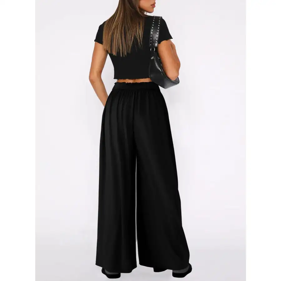 Relaxed High Waist Wide Leg Pants