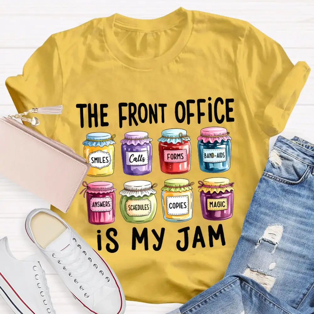 The Front Office Is My Jam Colorful Small Bottles T-Shirt