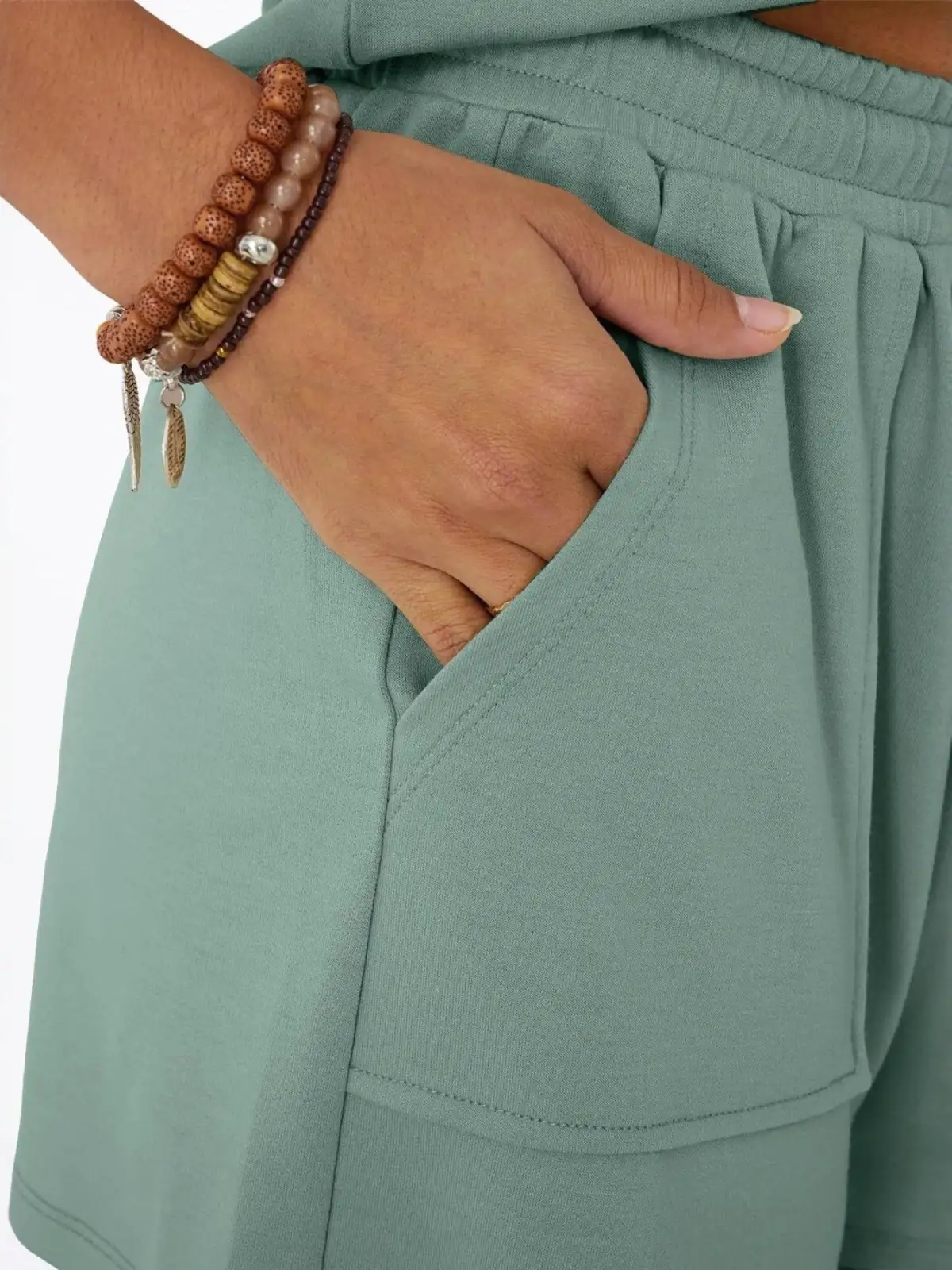 Relaxed Drawstring Pocketed Shirt and Shorts Matching Set