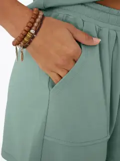 Relaxed Drawstring Pocketed Shirt and Shorts Matching Set