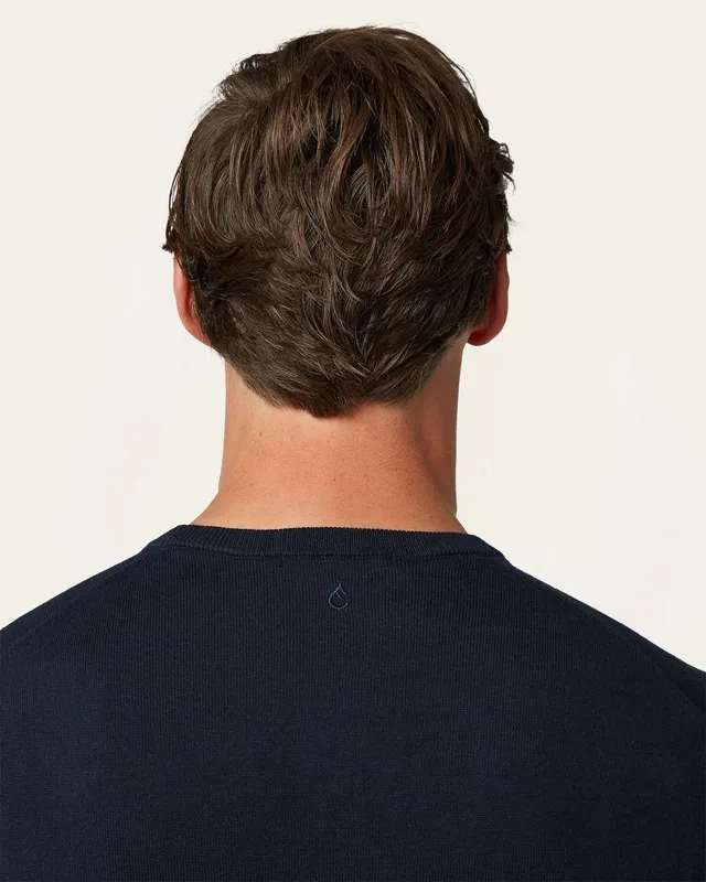 Soft Wool-Blend Crewneck Navy