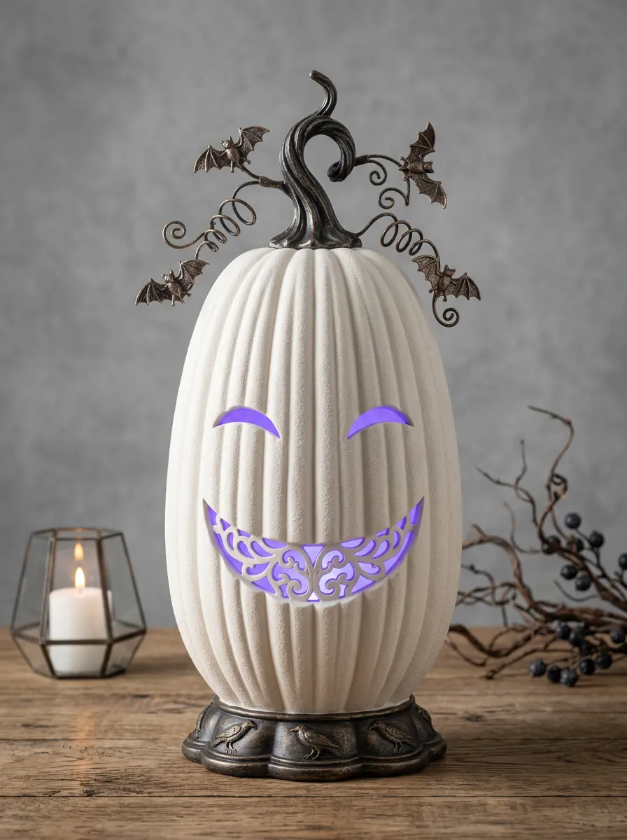 Halloween Smiling Pumpkin Bat LED Ornament