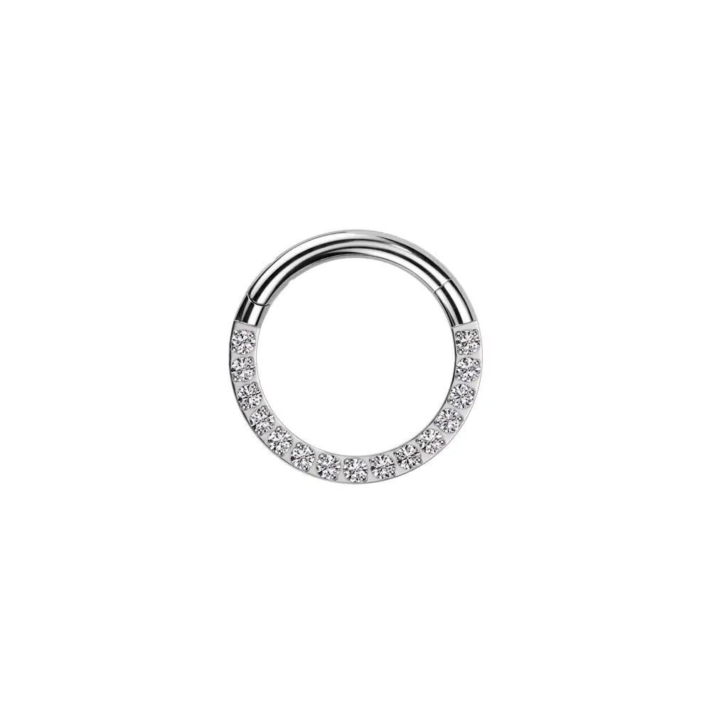 Elegant Titanium Hinged Hoop Ring