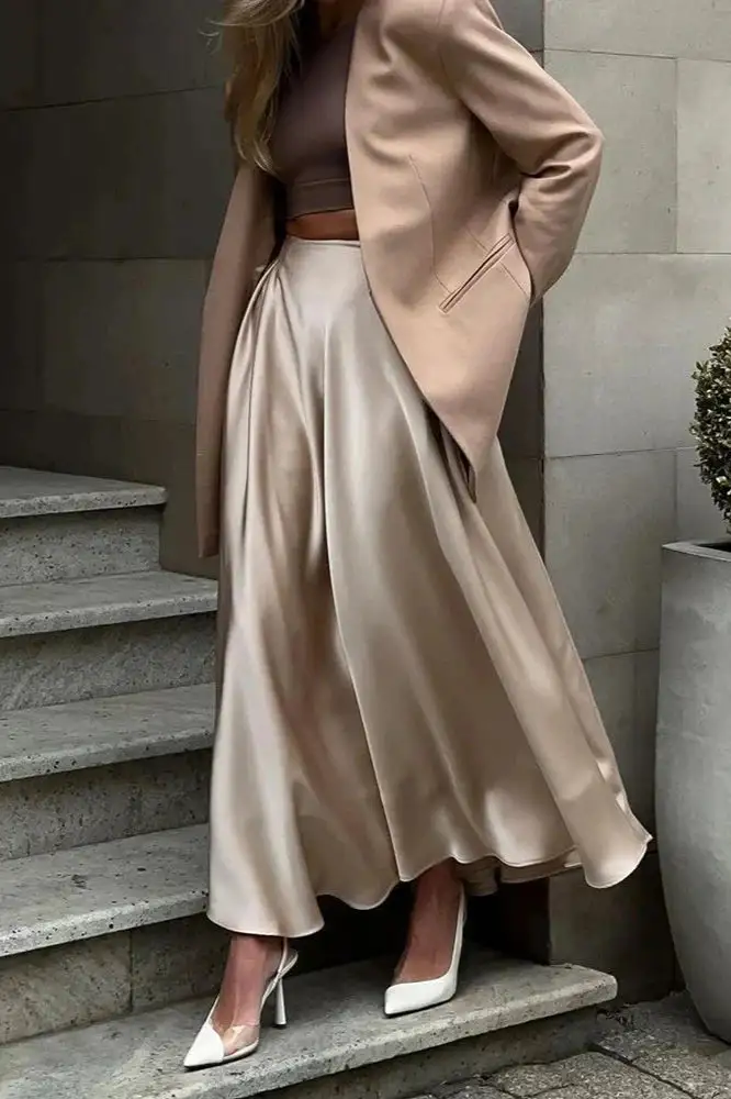 Satin Midi Skirt