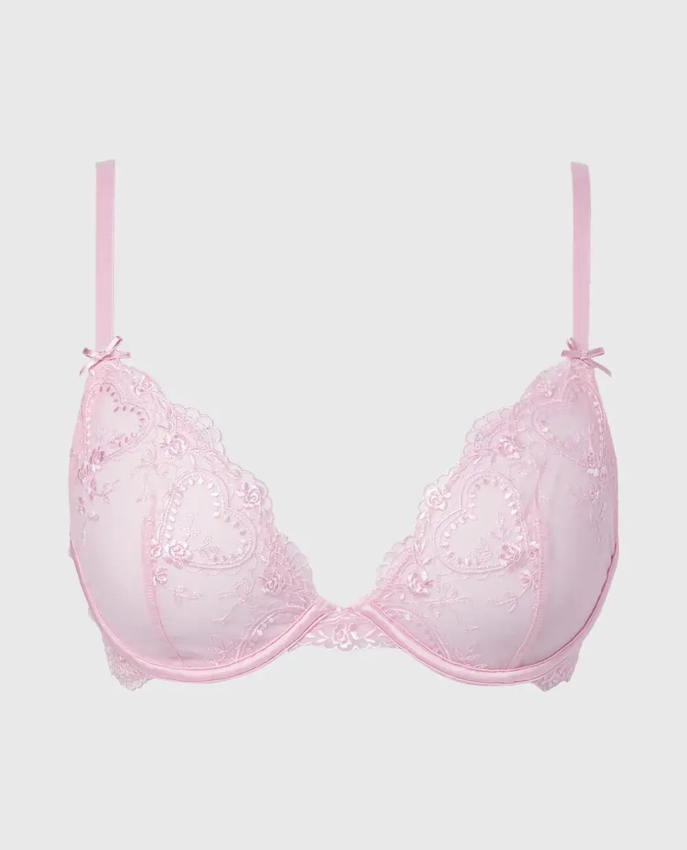 Unlined Plunge Bra With Be Mine Embroidery