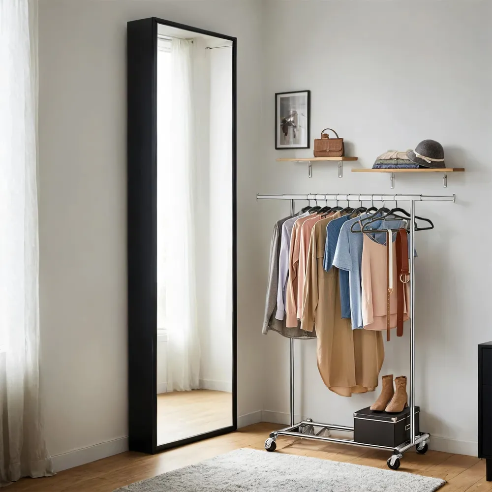 Adjustable Heavy Duty Rolling Clothes Rail
