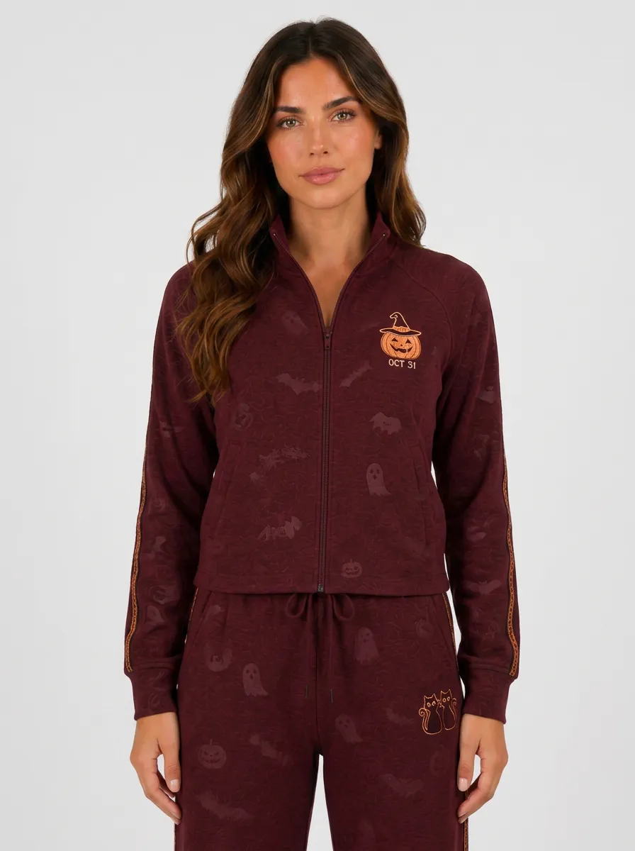 Women's Halloween Pumpkin Ghost Printed Tracksuit