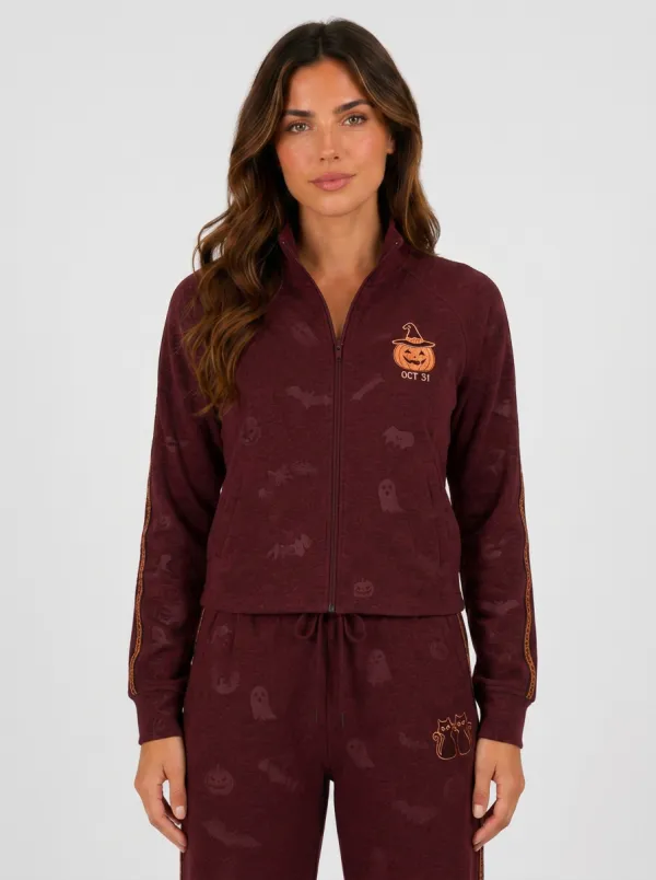 Women's Halloween Pumpkin Ghost Printed Tracksuit