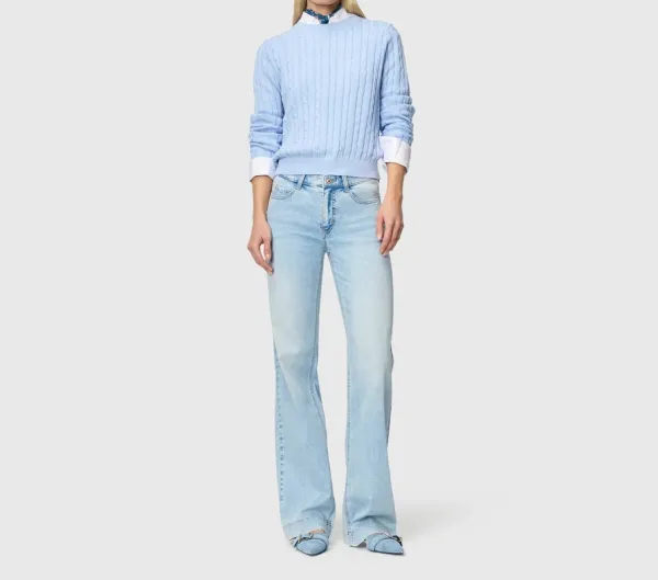 Cotton Denim Straight Leg Top