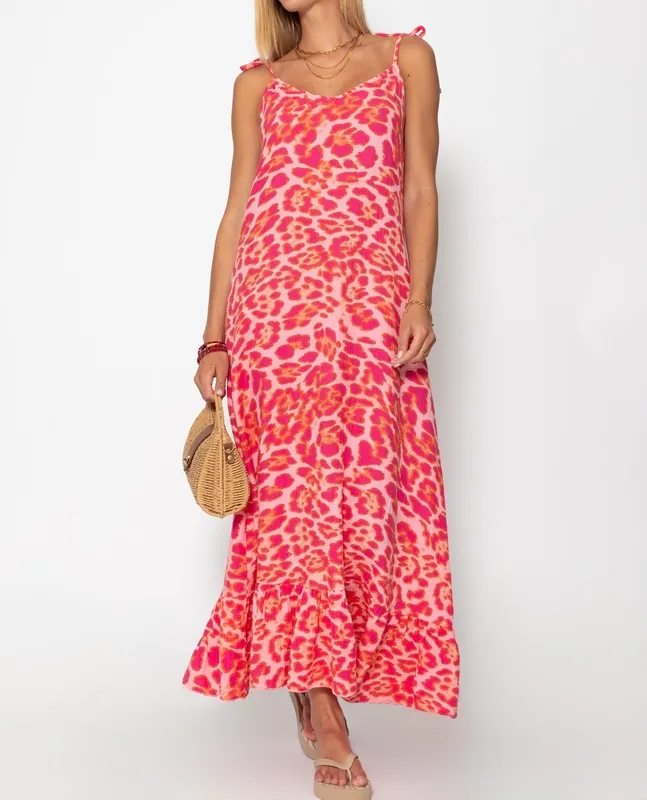 Pink Animal Print Clean Dress
