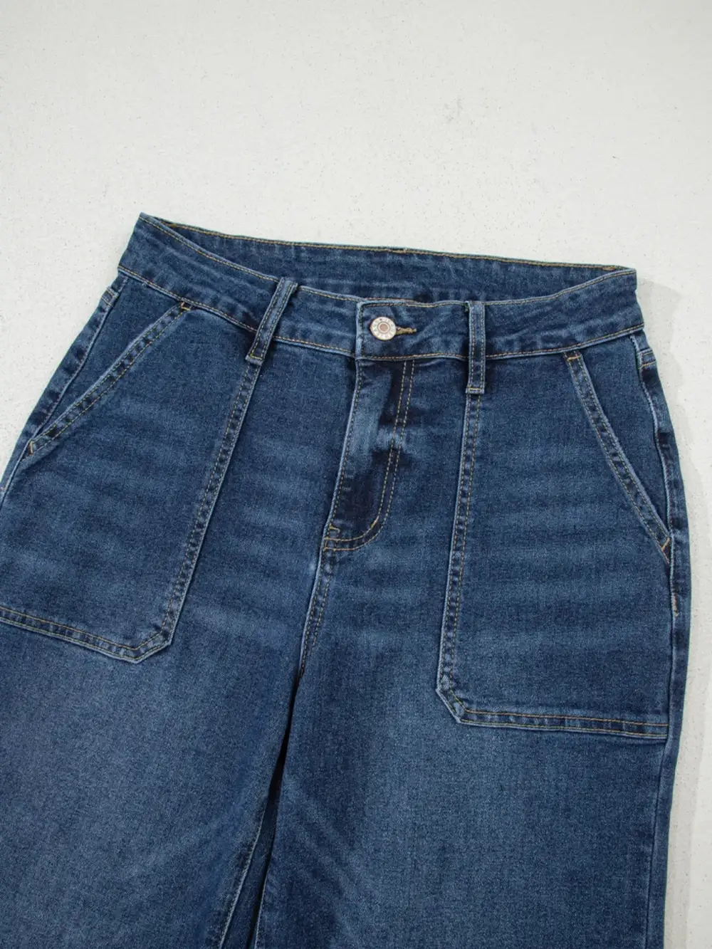 Cropped High Rise Wide Leg Jeans