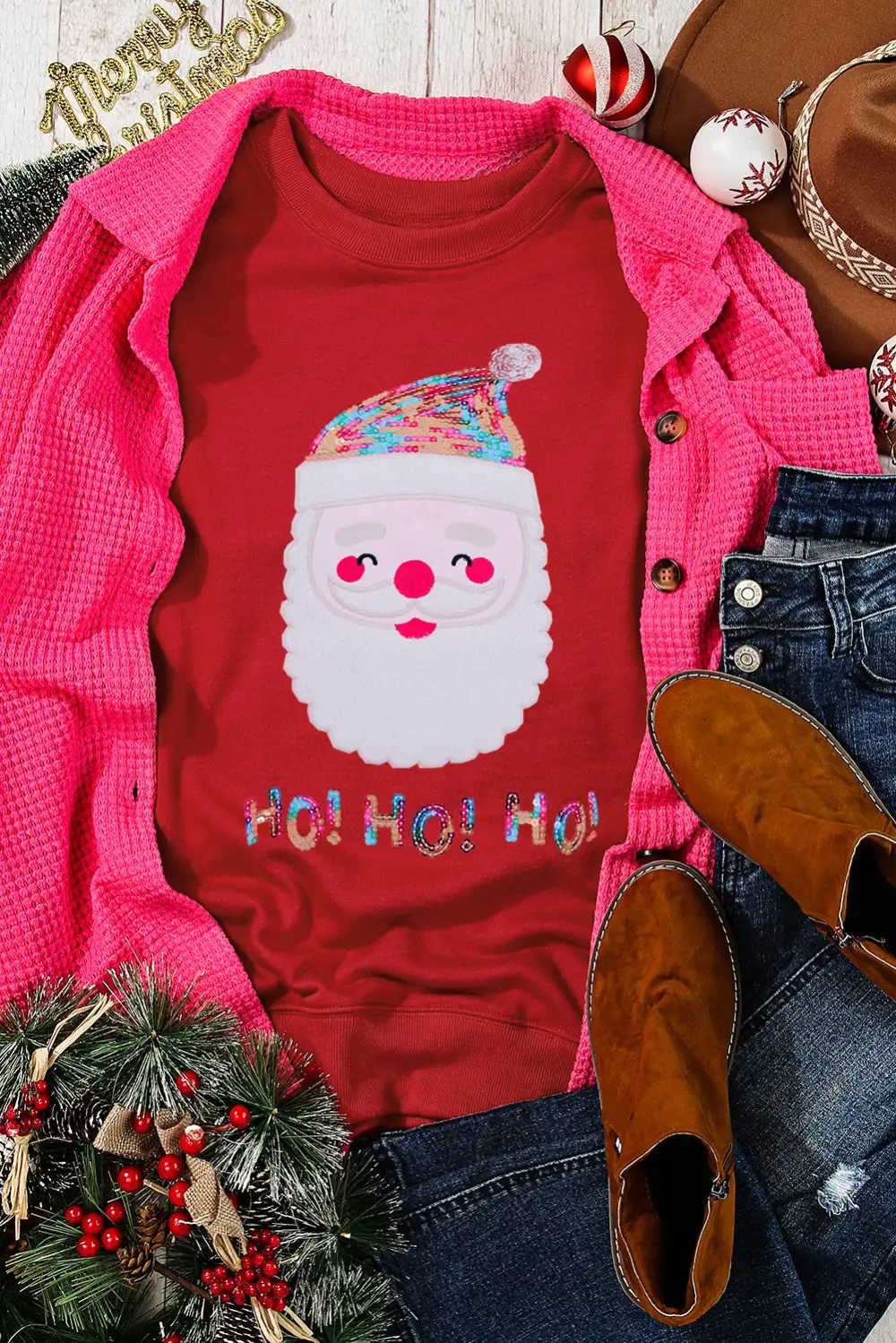 HO Sequined Claus Sweatshirt