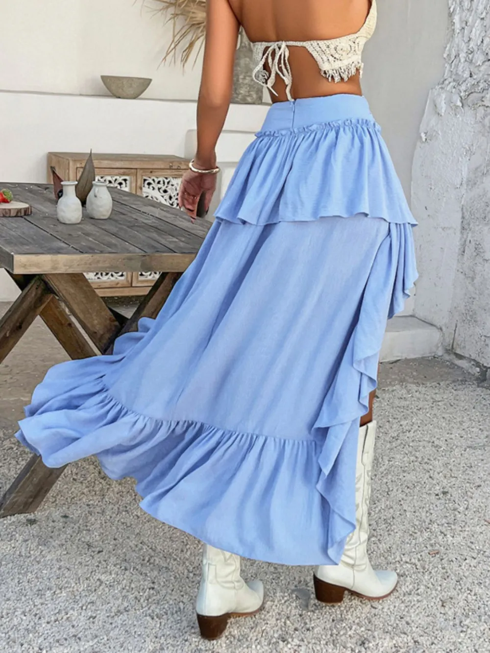 Sequin Ruched Skirt