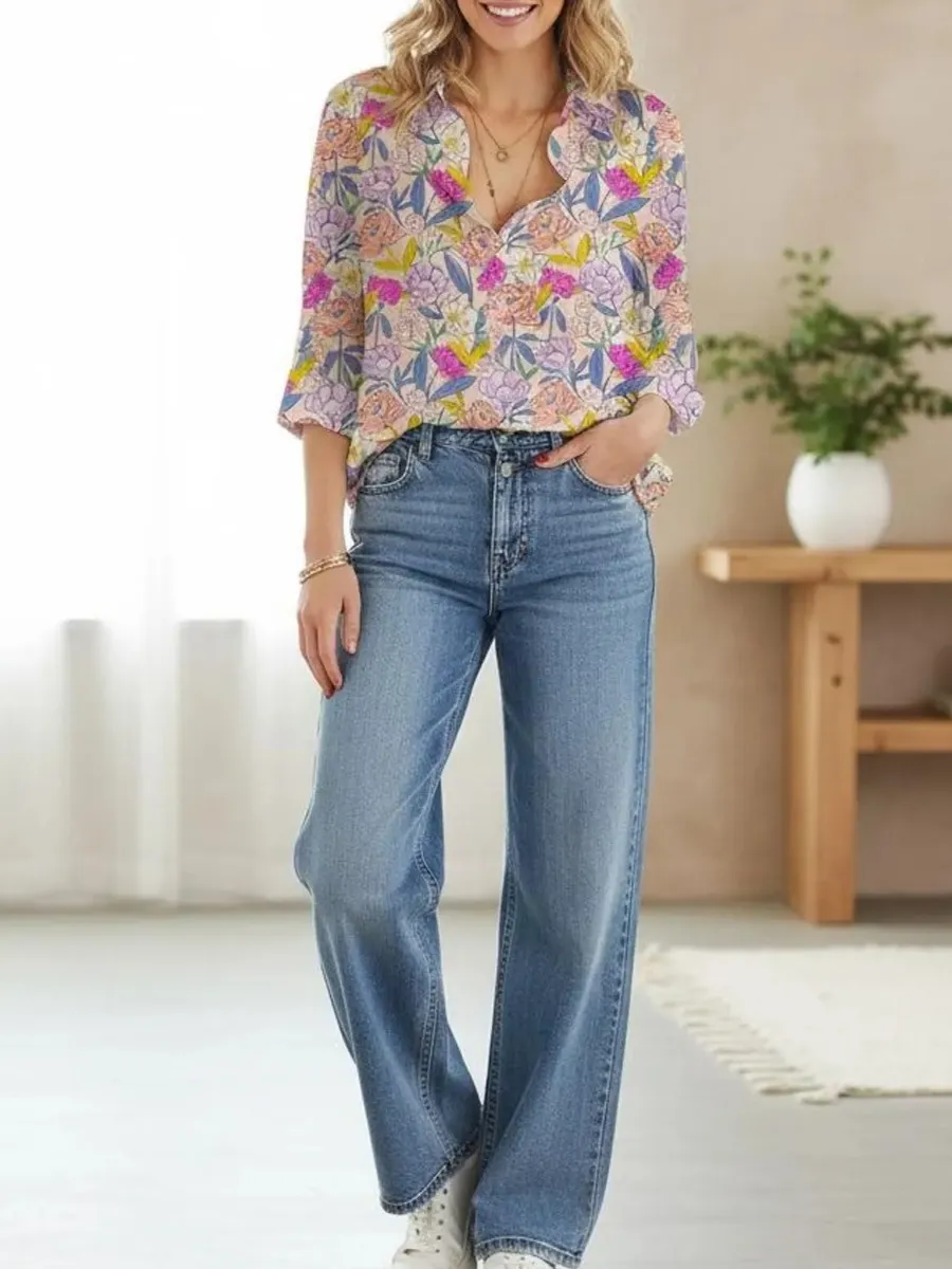 Vintage Floral Long Sleeve Shirt