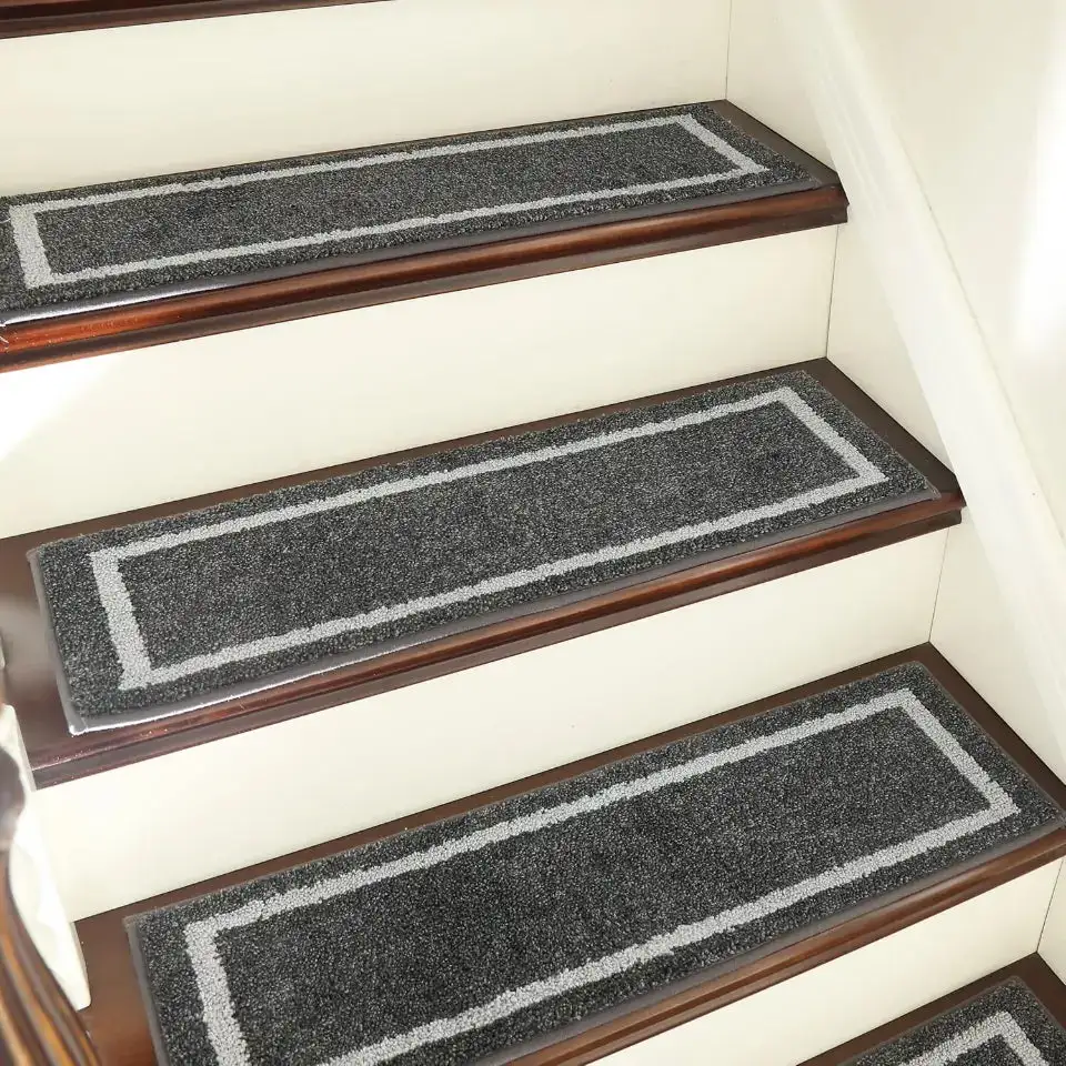 Bordered Stair Carpet Treads