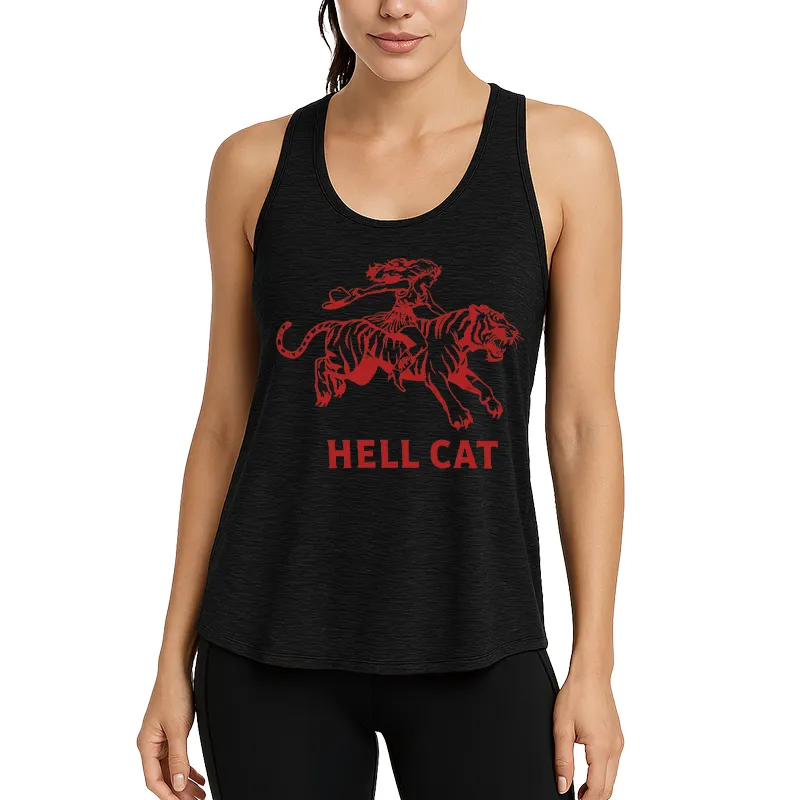 Retro Cowgirl Hell Cat Athletic Tank